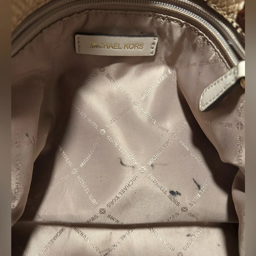 Michael Kors Tan Snake Print Tote Bag, Preloved